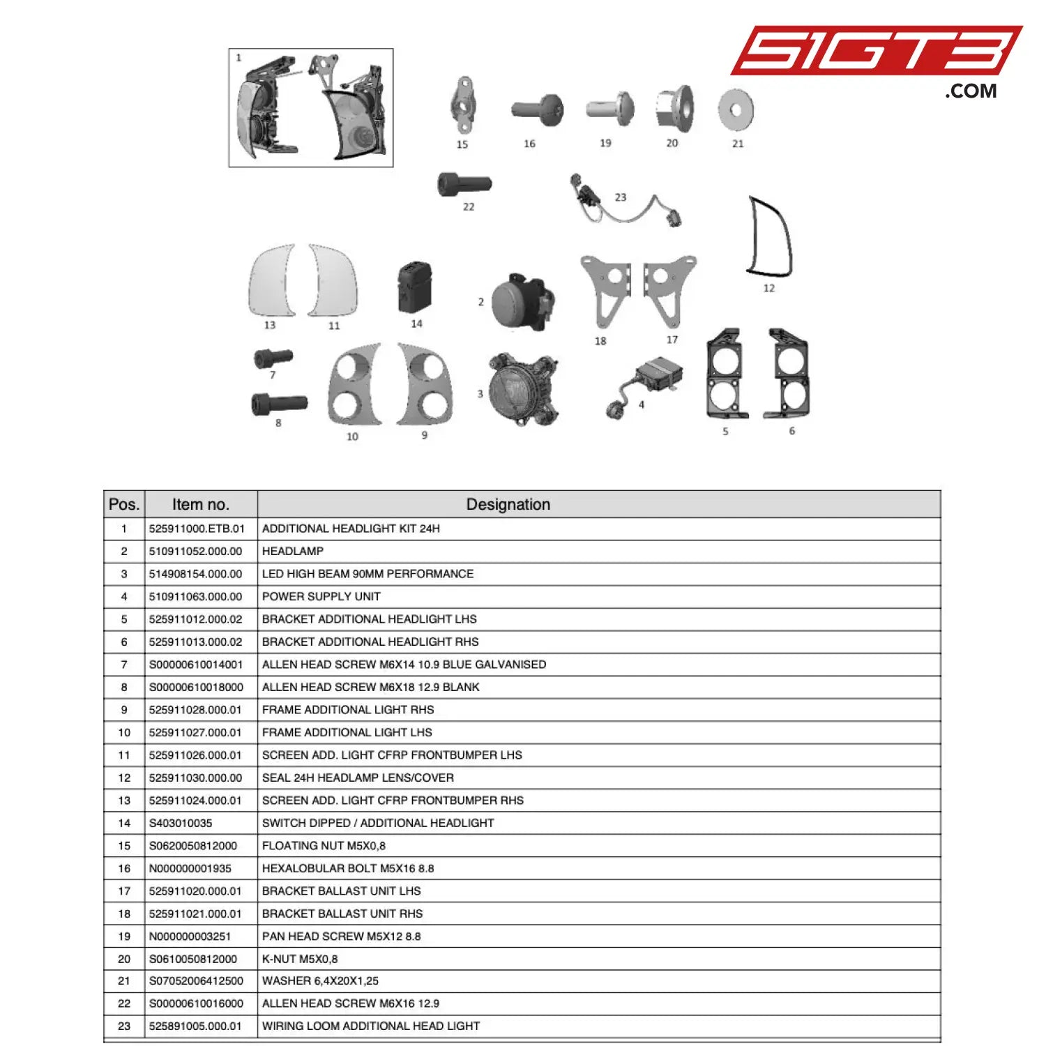 Additional Headlight Kit 24H - 525911000.Etb.01 [Mercedes-Amg Gt4] Se Illumination Exterior