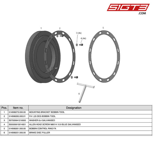 Allen Head Screw M6X14 10.9 Blue Galvanised - S00000610014001 [Mercedes-Amg Gt4] Tool Brake Disc