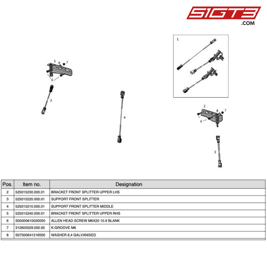 Allen Head Screw M6X20 10.9 Blank - S00000610020000 [Mercedes-Amg Gt4] Fasteners Front Splitter