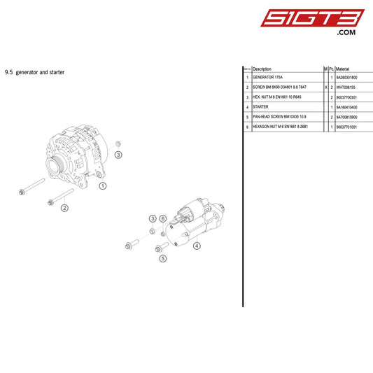 As 3-Phase-Generator - 9976030198C [Porsche 911 Gt3 Cup Type 991 (Gen1)] Generator And Starter