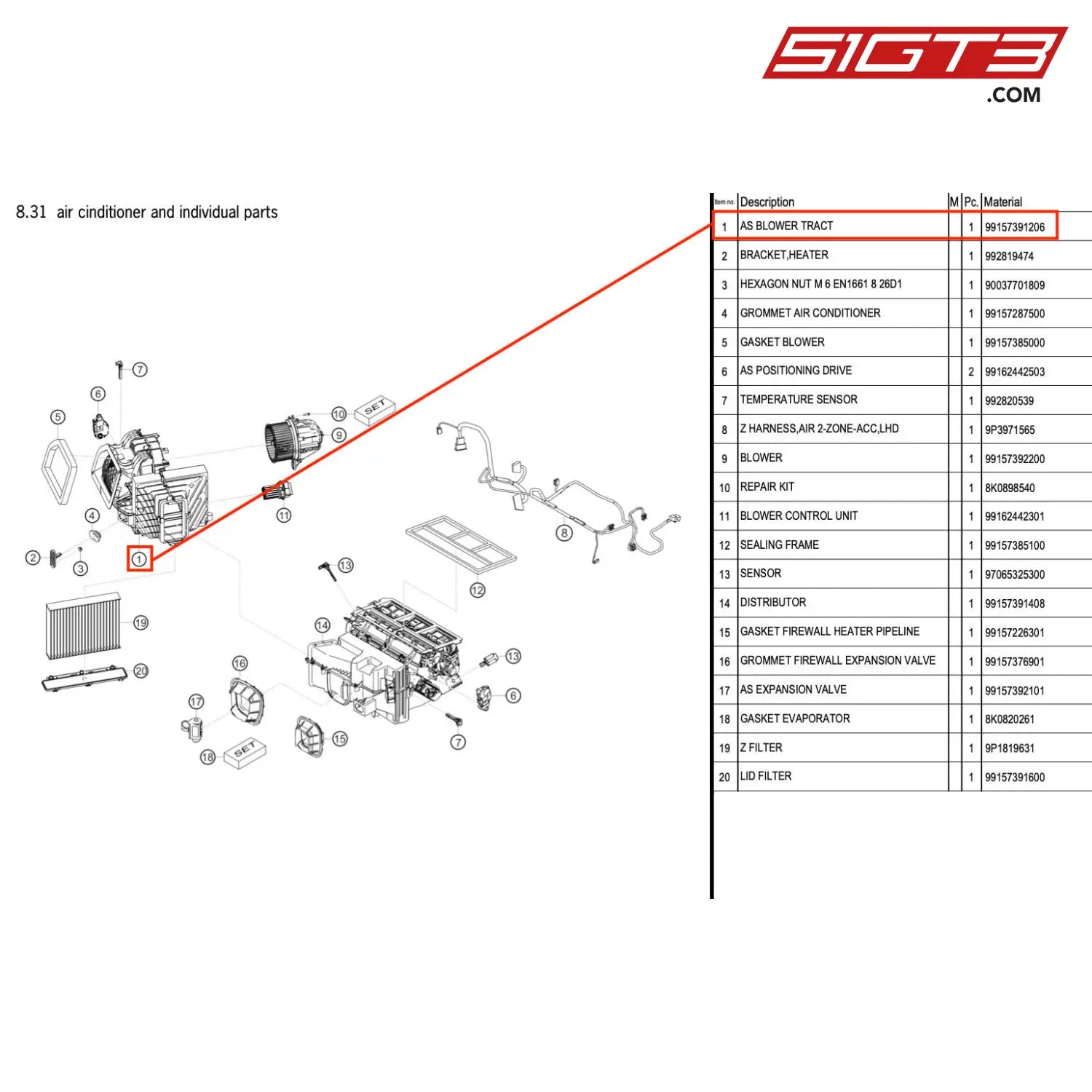 As Blower Tract - 99157391206 [Porsche 718 Cayman Gt4 Rs Clubsport] Air Cinditioner And Individual