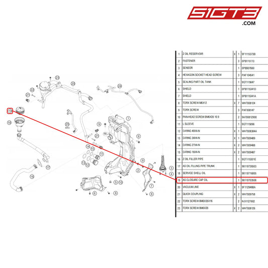 As Closure Cap Oil - 98110703508 [Porsche 718 Cayman Gt4 Rs Clubsport] Oil Tank