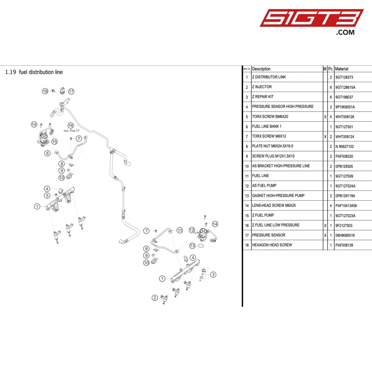 As Fuel Pump - 9Gt127024A [Porsche 718 Cayman Gt4 Rs Clubsport] Fuel Distribution Line