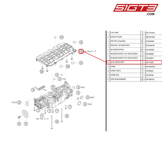 As Oil Deflector - 9Gt115287 [Porsche 718 Cayman Gt4 Rs Clubsport] Oil Pump