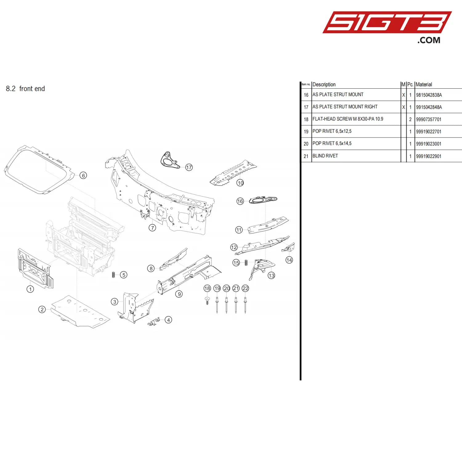 As Plate Strut Mount - 9815042838A [Porsche 718 Cayman Gt4 Clubsport] Front End