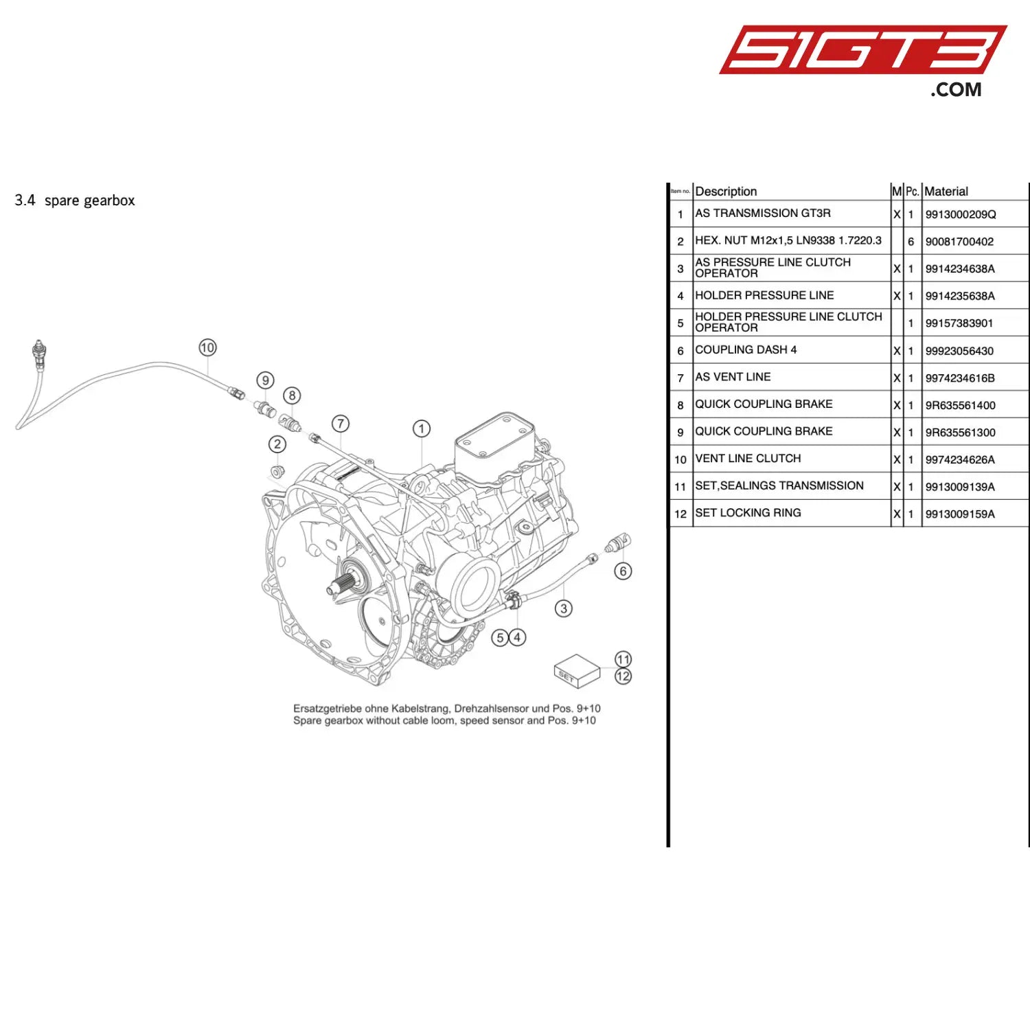 As Vent Line - 9974234616B [Porsche 911 Gt3 R Type 991 (Gen 1)] Spare Gearbox