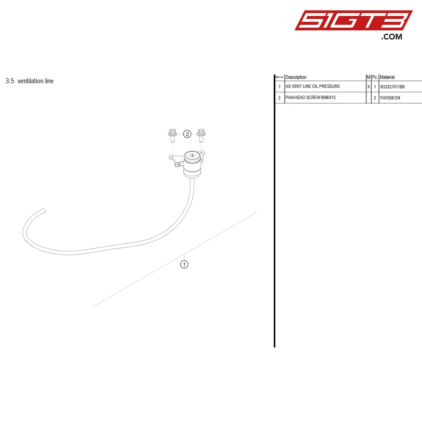 As Vent Line Oil Pressure - 9G23210118B [Porsche 718 Cayman Gt4 Clubsport] Ventilation Line
