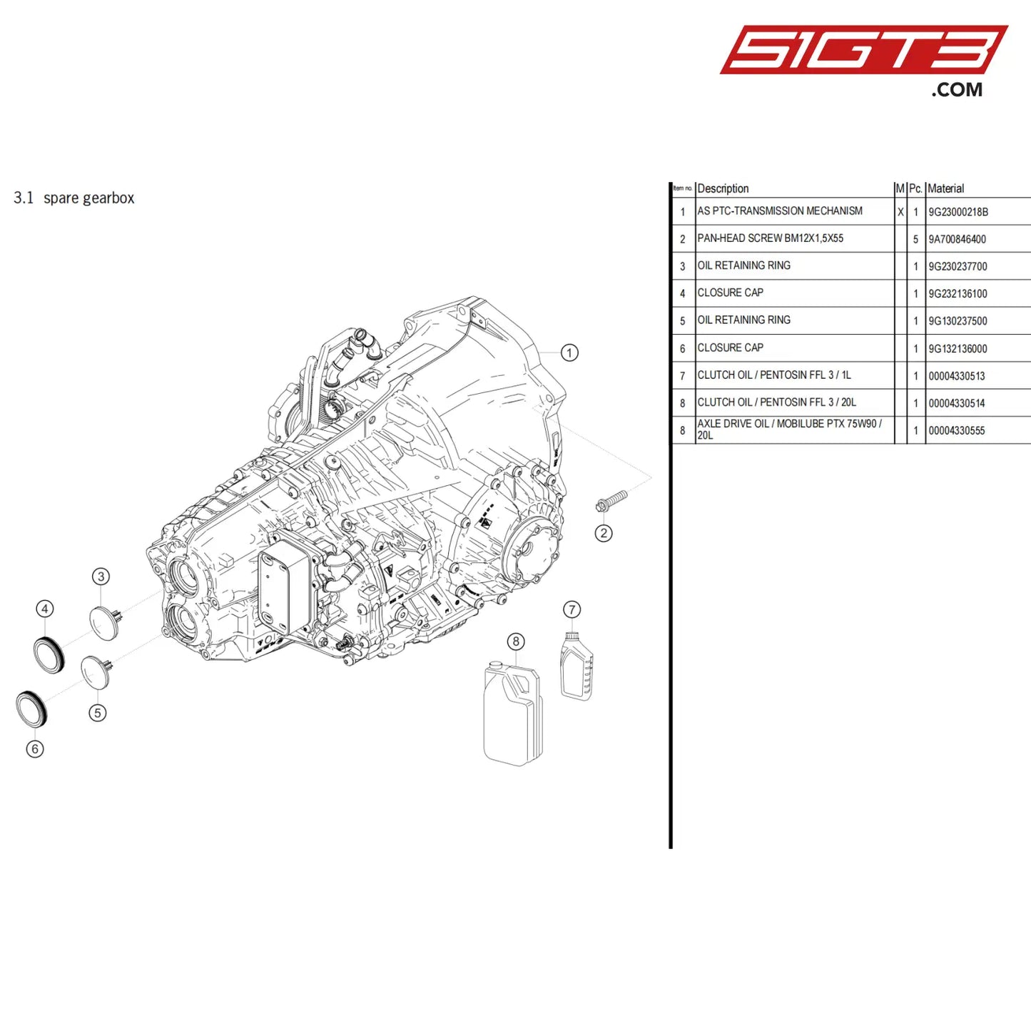 Axle Drive Oil / Mobilube Ptx 75W90 20L - 4330555 [Porsche 718 Cayman Gt4 Clubsport] Spare Gearbox