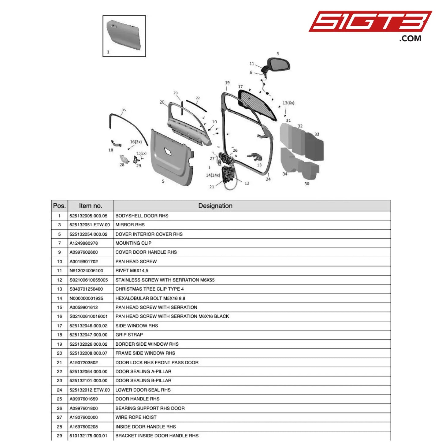 Bearing Support Rhs Door - A0997601800 [Mercedes-Amg Gt4] Door