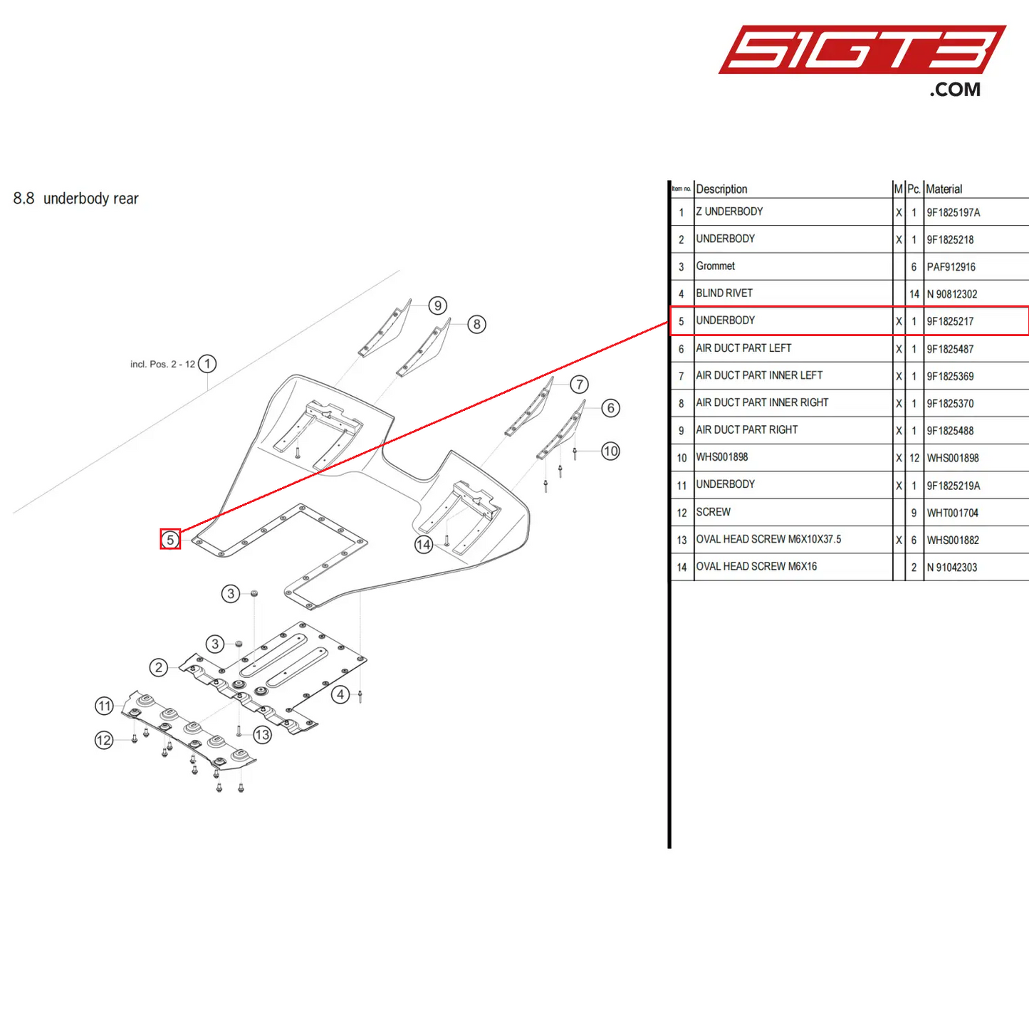 UNDERBODY - 9F1825217 [PORSCHE 911 GT3 Cup Type 992]