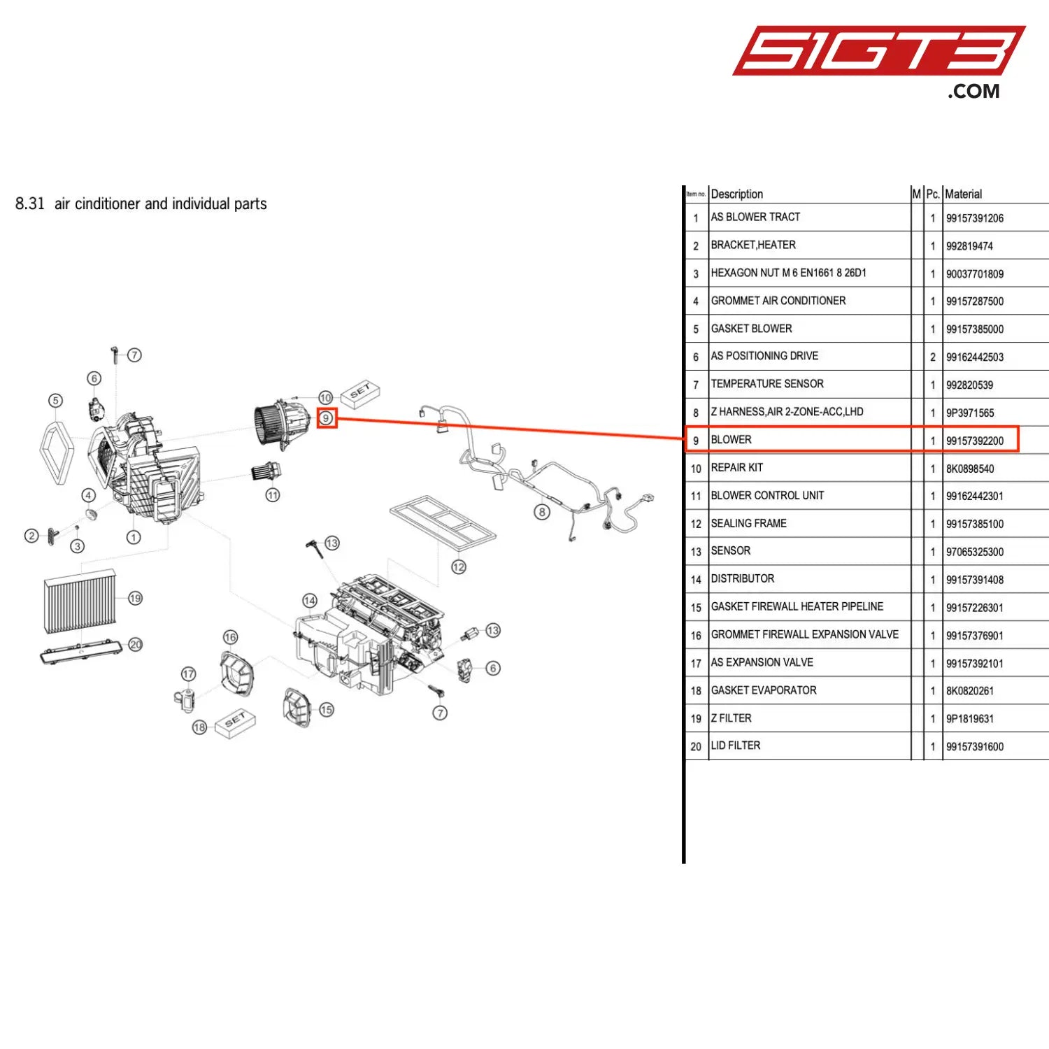 Blower - 99157392200 [Porsche 718 Cayman Gt4 Rs Clubsport] Air Cinditioner And Individual Parts