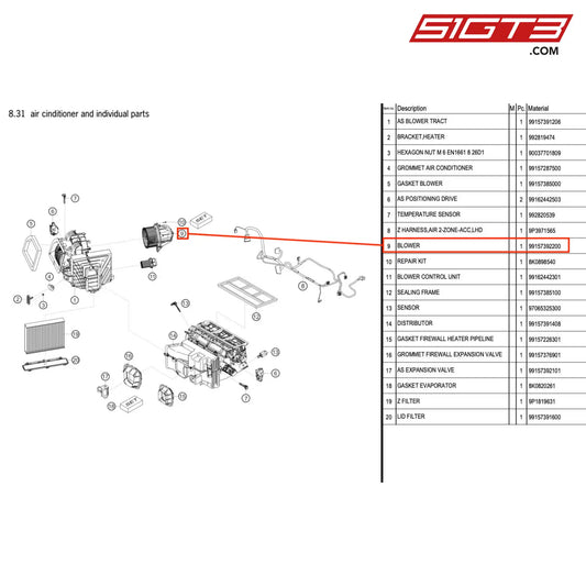 Blower - 99157392200 [Porsche 718 Cayman Gt4 Rs Clubsport] Air Cinditioner And Individual Parts