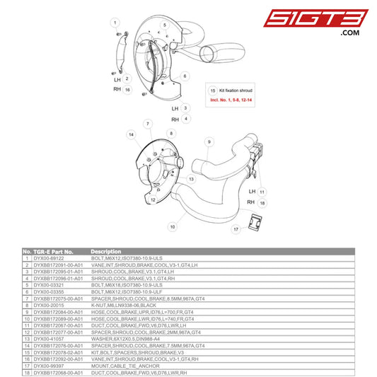 Bolt M6X12 Iso7380-10.9-Uls - Dyx00-69122 [Gr Supra Gt4 Evo] Brake Cooling