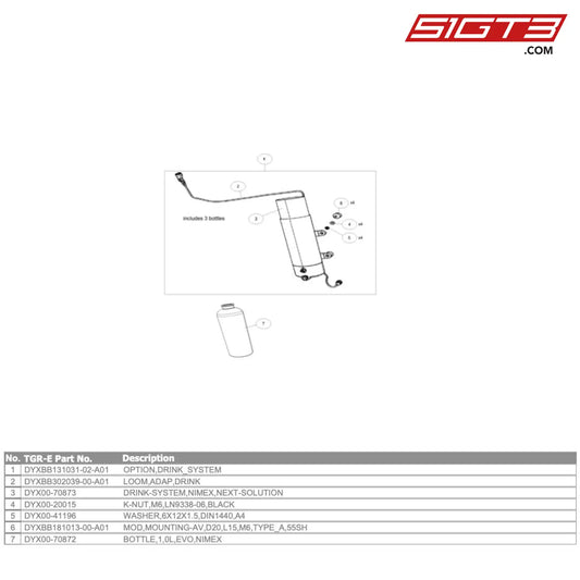 Bottle 1 0L Evo Nimex Gt4 - Dyx00-70872 [Gr Supra Evo] Option Drinking System