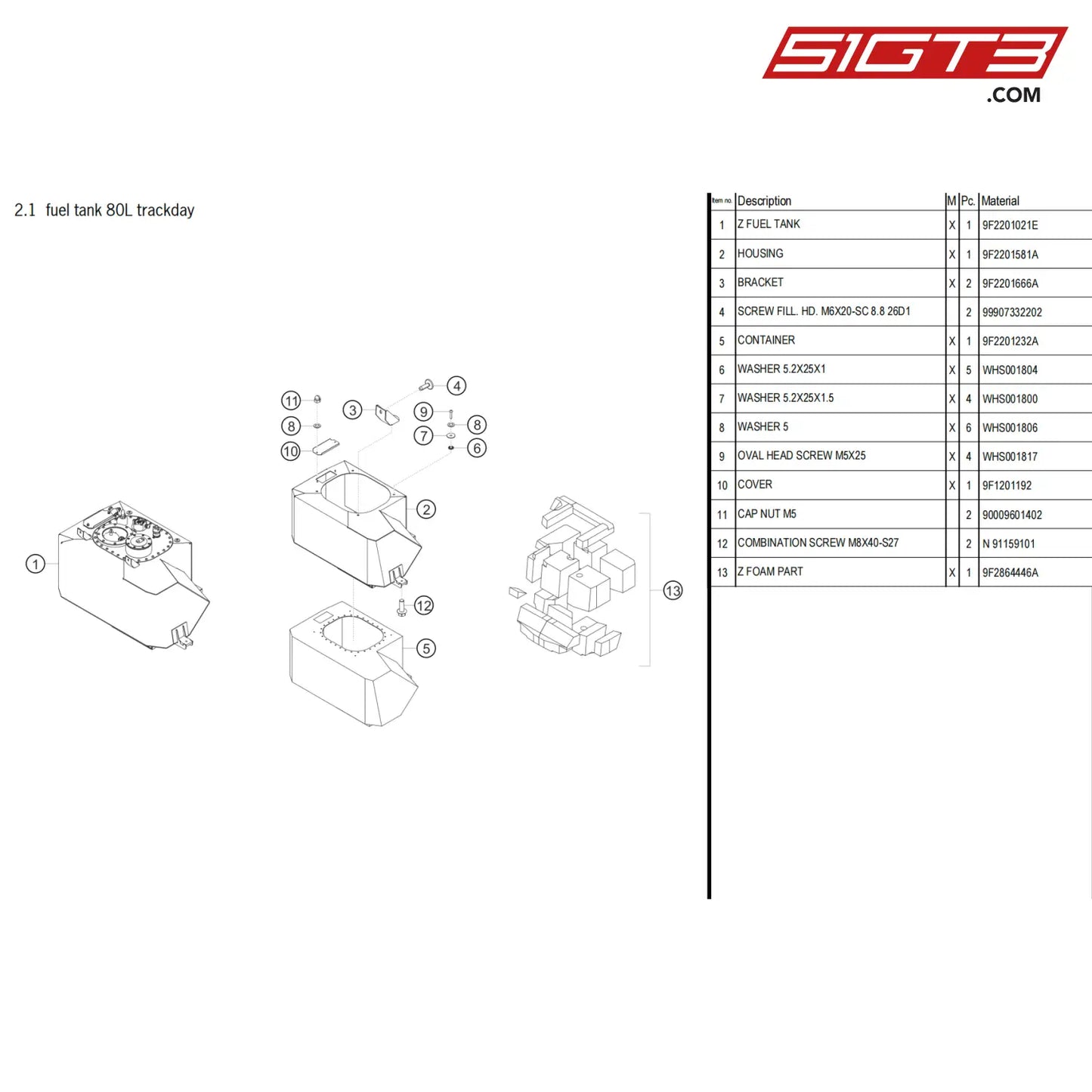 Bracket - 9F2201666A [Porsche 718 Cayman Gt4 Clubsport] Fuel Tank 80L Trackday