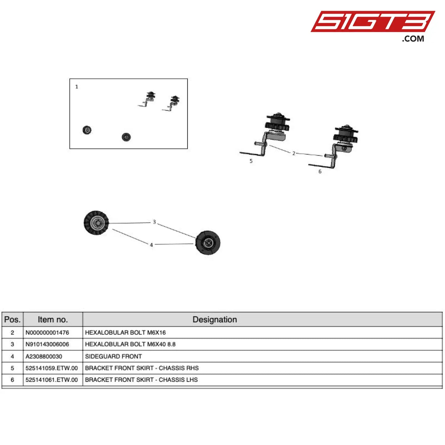 Bracket Front Skirt - Chassis Lhs 525141061.Etw.00 [Mercedes-Amg Gt4] Front Module