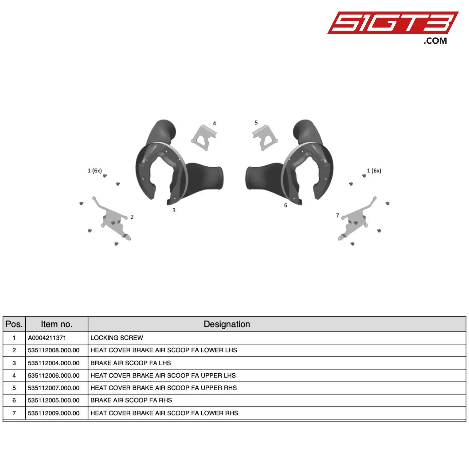 Brake Air Scoop Fa Rhs - 535112005.000.00 [Mercedes-Amg Gt4] Brake Air My 2020