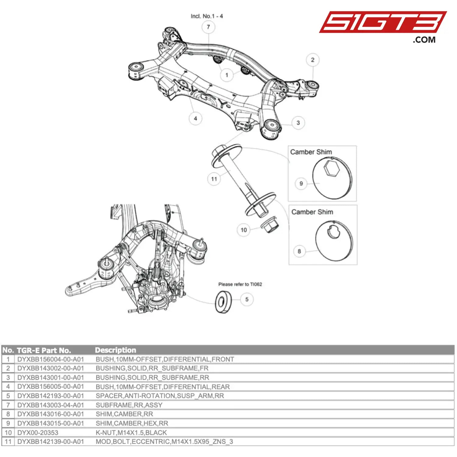 Bush 10Mm-Offset Differential Front - Dyxbb156004-00-A01 [Gr Supra Gt4 Evo] Rear Subframe