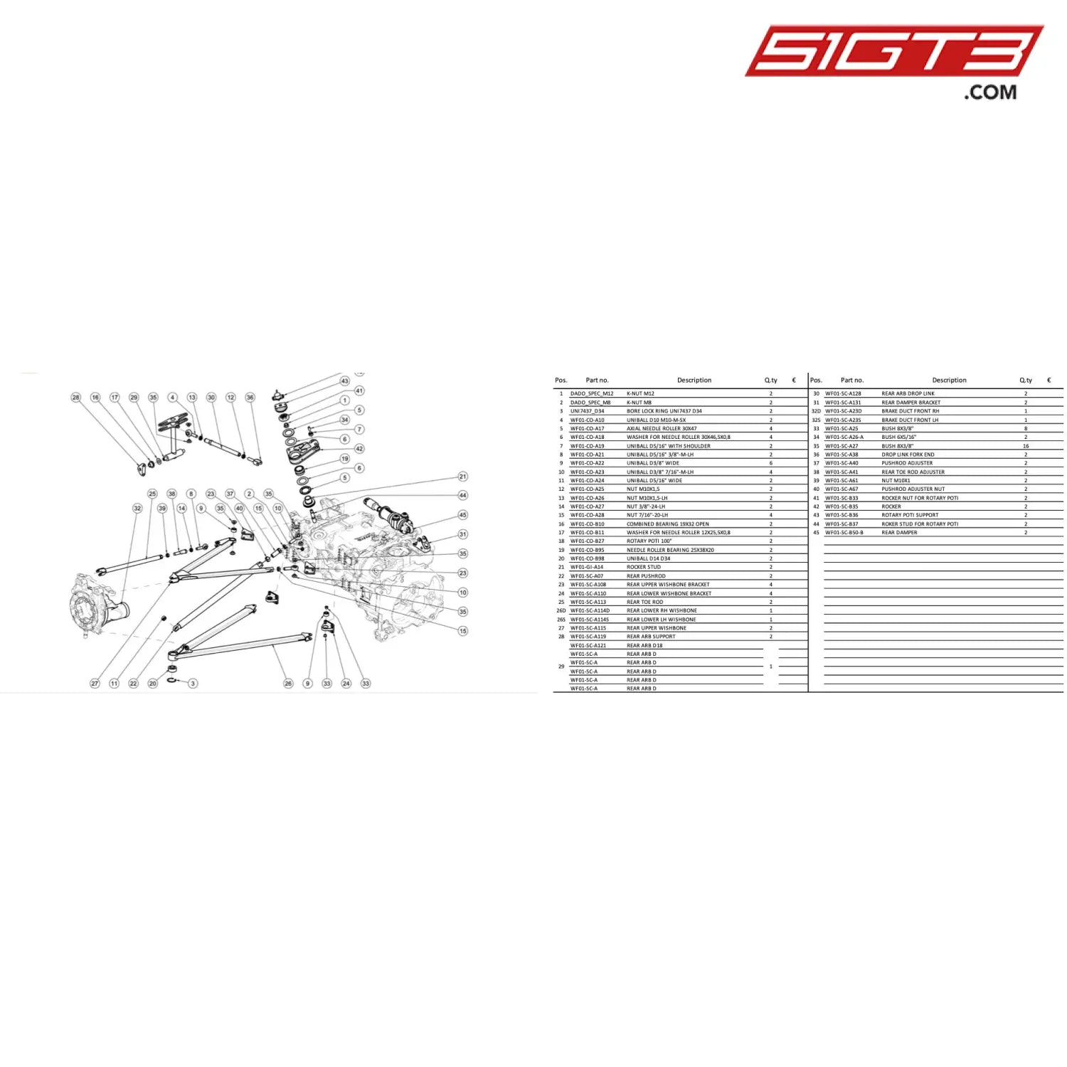 Bush 8X3/8 - Wf01-Sc-A25 [Wolf F Mistral] Rear Suspension