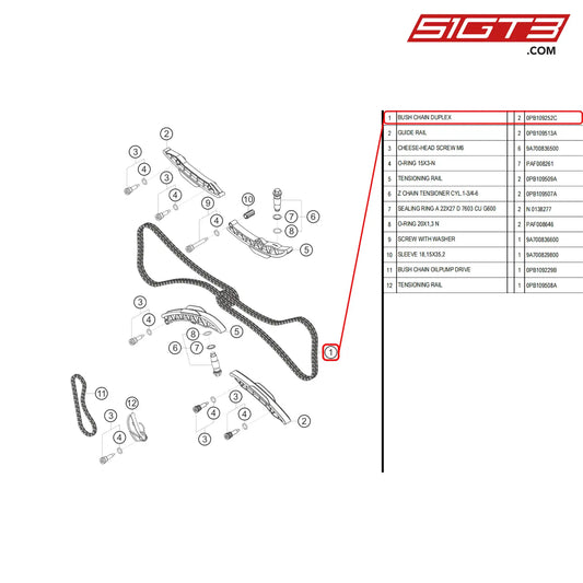 Bush Chain Duplex - 0Pb109252C [Porsche 718 Cayman Gt4 Rs Clubsport] Timing Chain