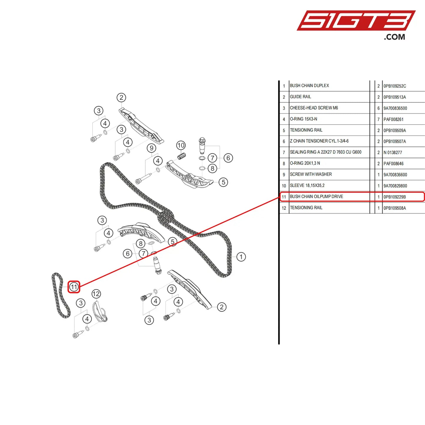 Bush Chain Oilpump Drive - 0Pb109229B [Porsche 718 Cayman Gt4 Rs Clubsport] Timing Chain