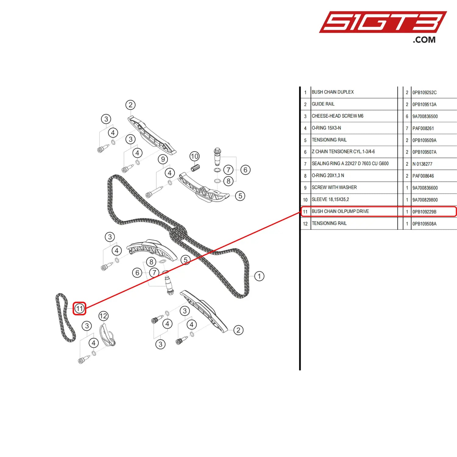 Bush Chain Oilpump Drive - 0Pb109229B [Porsche 718 Cayman Gt4 Rs Clubsport] Timing Chain