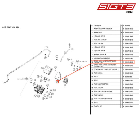 Cable Guide Upper Part Power Distributor - 99161030900 [Porsche 718 Cayman Gt4 Rs Clubsport] Main