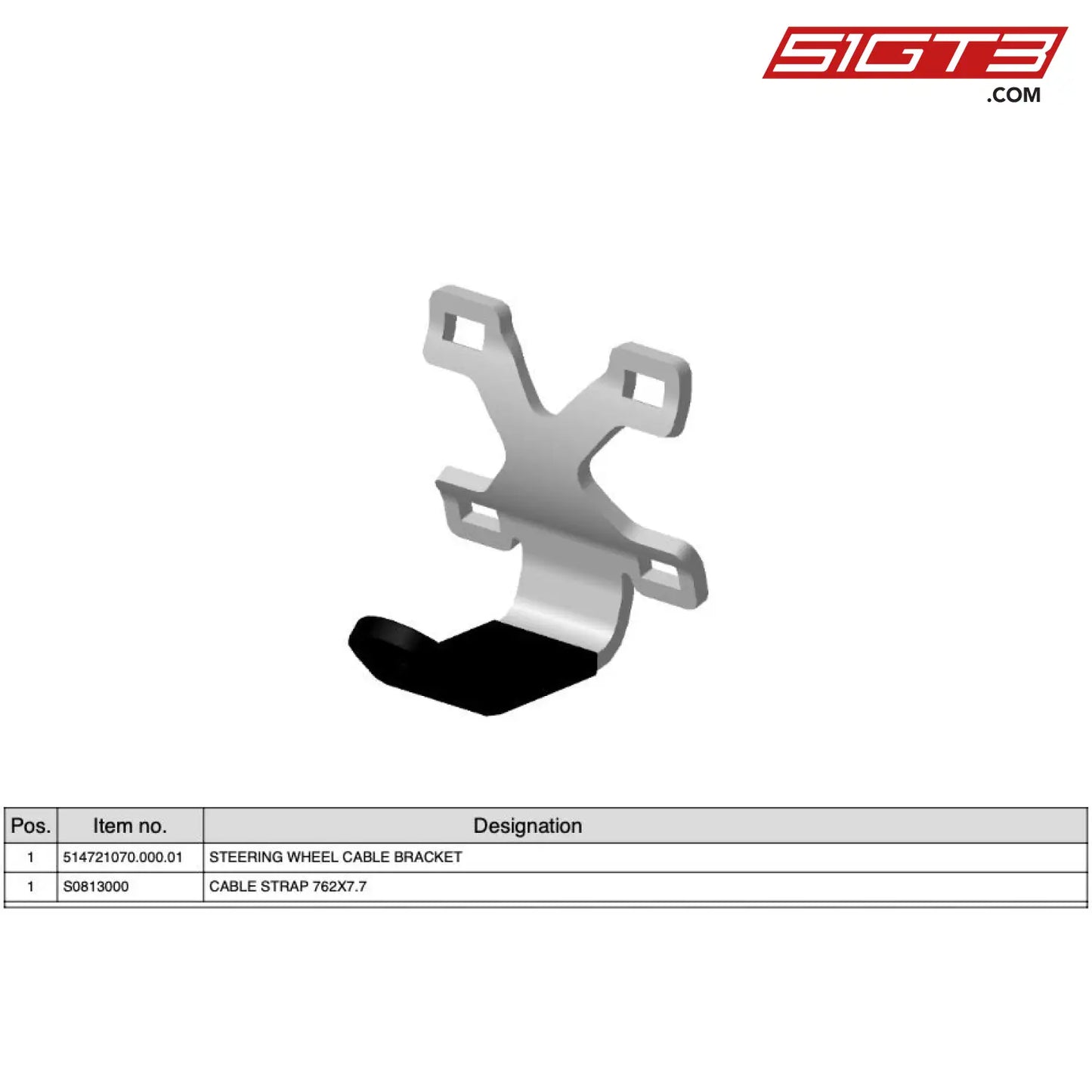 Cable Strap 762X7.7 - S0813000 [Mercedes-Amg Gt4] Se Steering Wheel Bracket