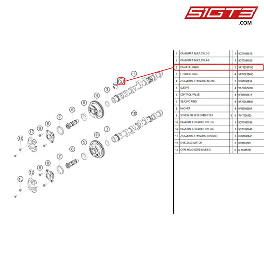 Cam Follower - 9A710931100 [Porsche 718 Cayman Gt4 Rs Clubsport] Valve Timing