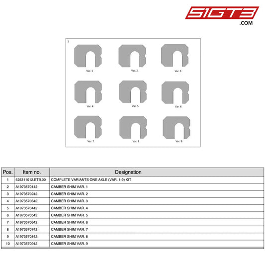 Camber Shim Var. 1 - A1973570142 [Mercedes-Amg Gt4] Camber Car Setup