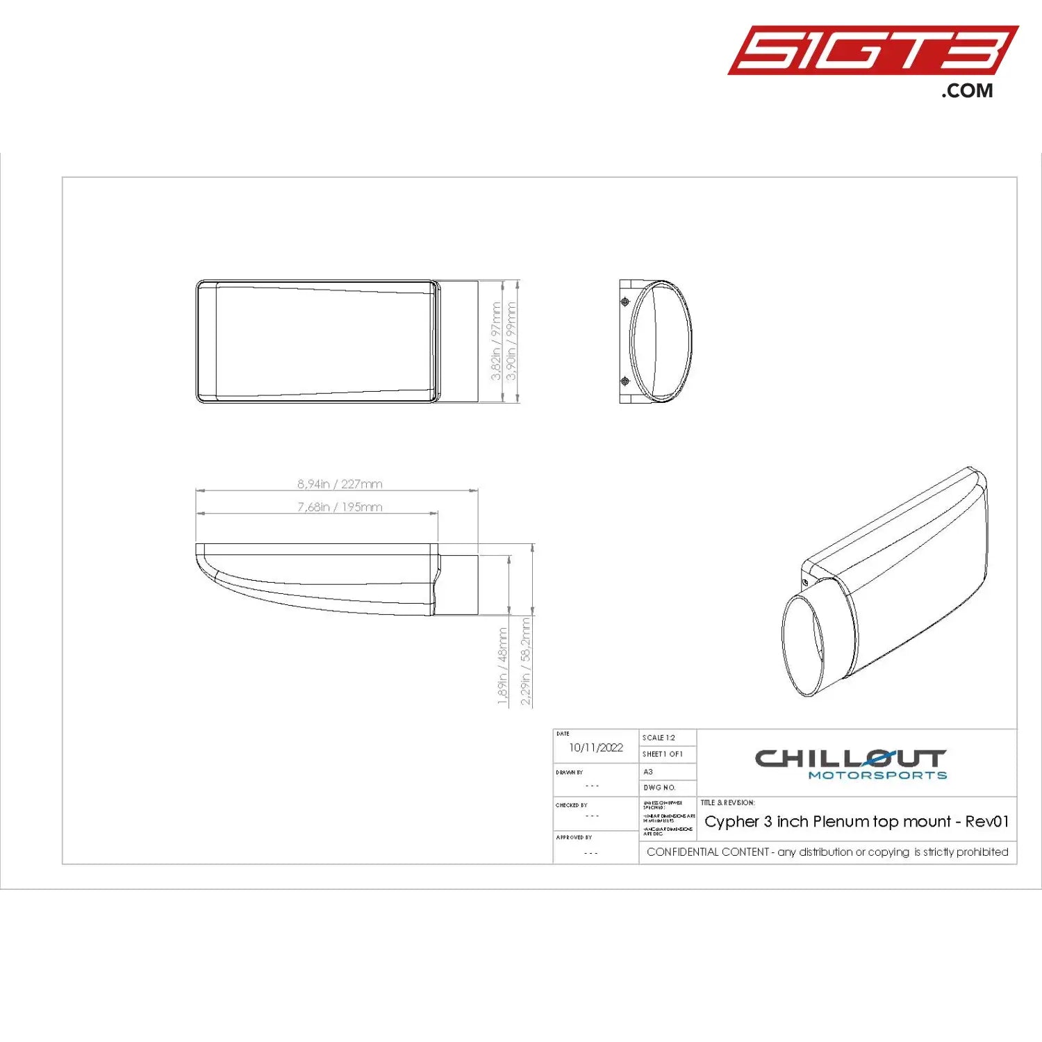 Carbon Fiber Plenum Top Mount (Cypher) - Co-Cydfr1 [Chillout Systems]