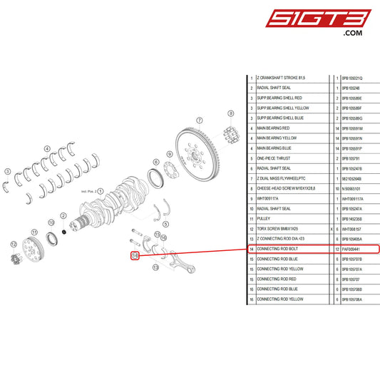 Connecting Rod Bolt - Paf009441 [Porsche 718 Cayman Gt4 Rs Clubsport] Crank Shaft And Conrod