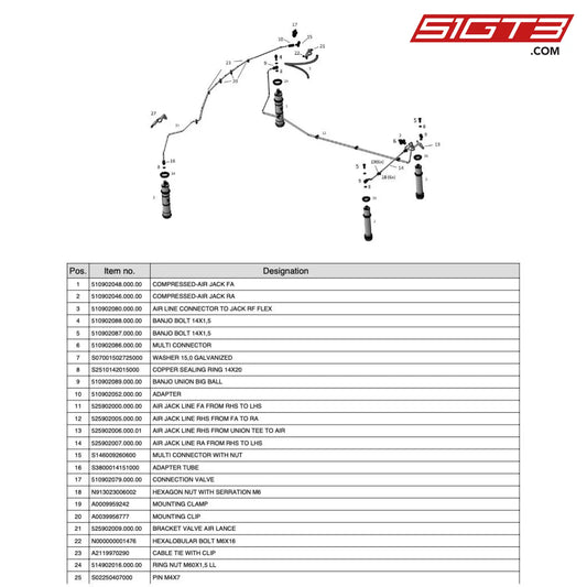 Connection Valve - 510902079.000.00 [Mercedes-Amg Gt4] Air Jack System