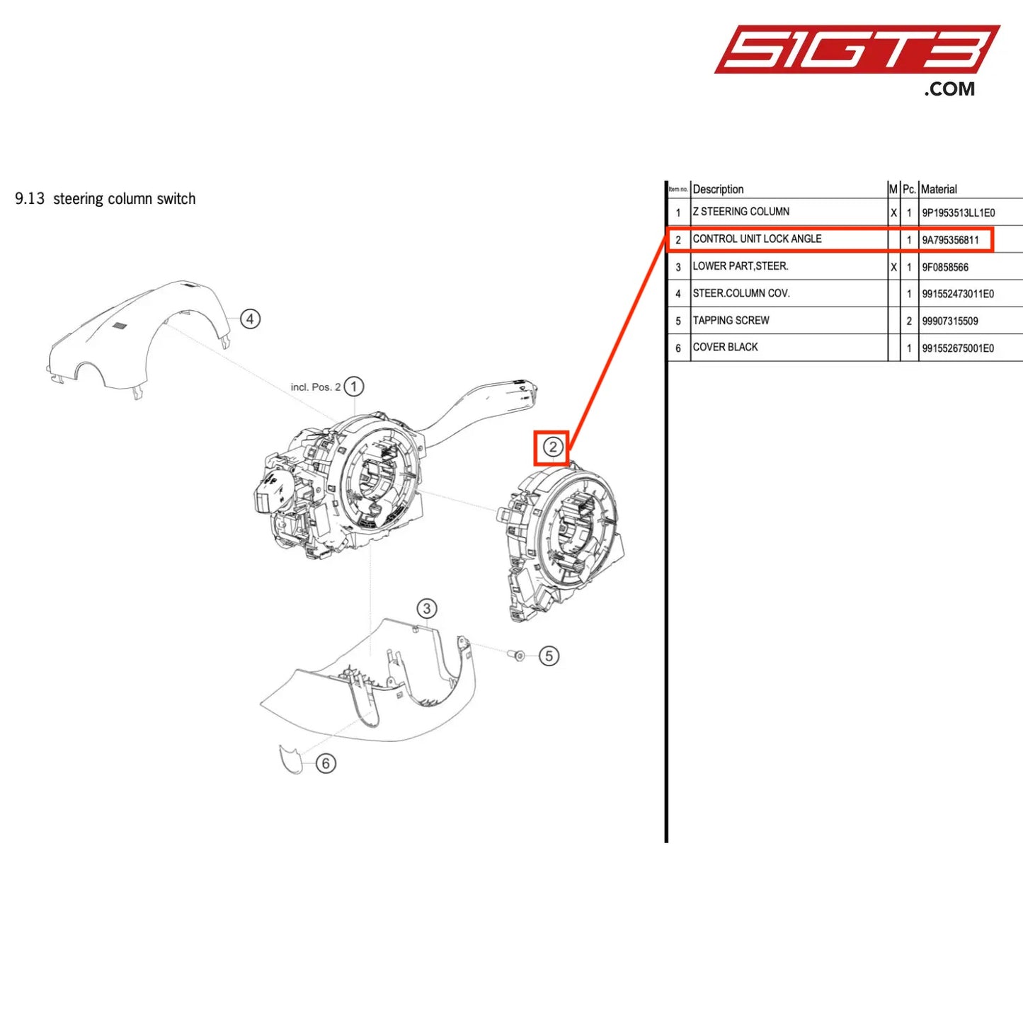 CONTROL UNIT LOCK ANGLE - 9A795356811 [PORSCHE 718 Cayman GT4 RS Clubsport]