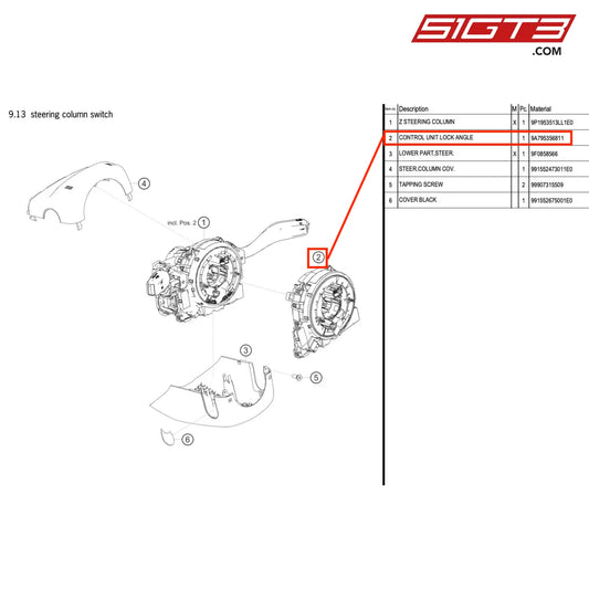 CONTROL UNIT LOCK ANGLE - 9A795356811 [PORSCHE 718 Cayman GT4 RS Clubsport]