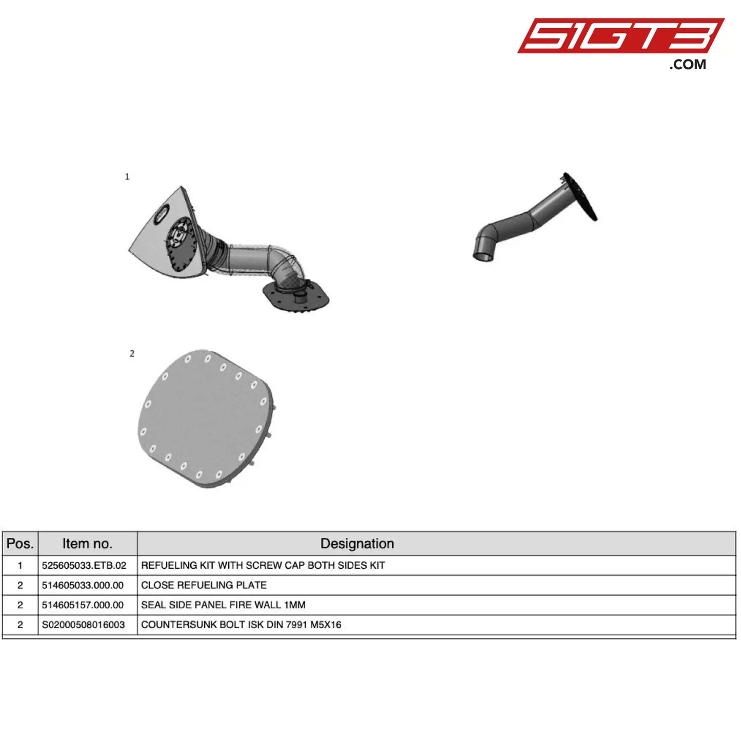 Countersunk Bolt Isk Din 7991 M5X16 - S02000508016003 [Mercedes-Amg Gt4] Se Refueling Kit With Screw