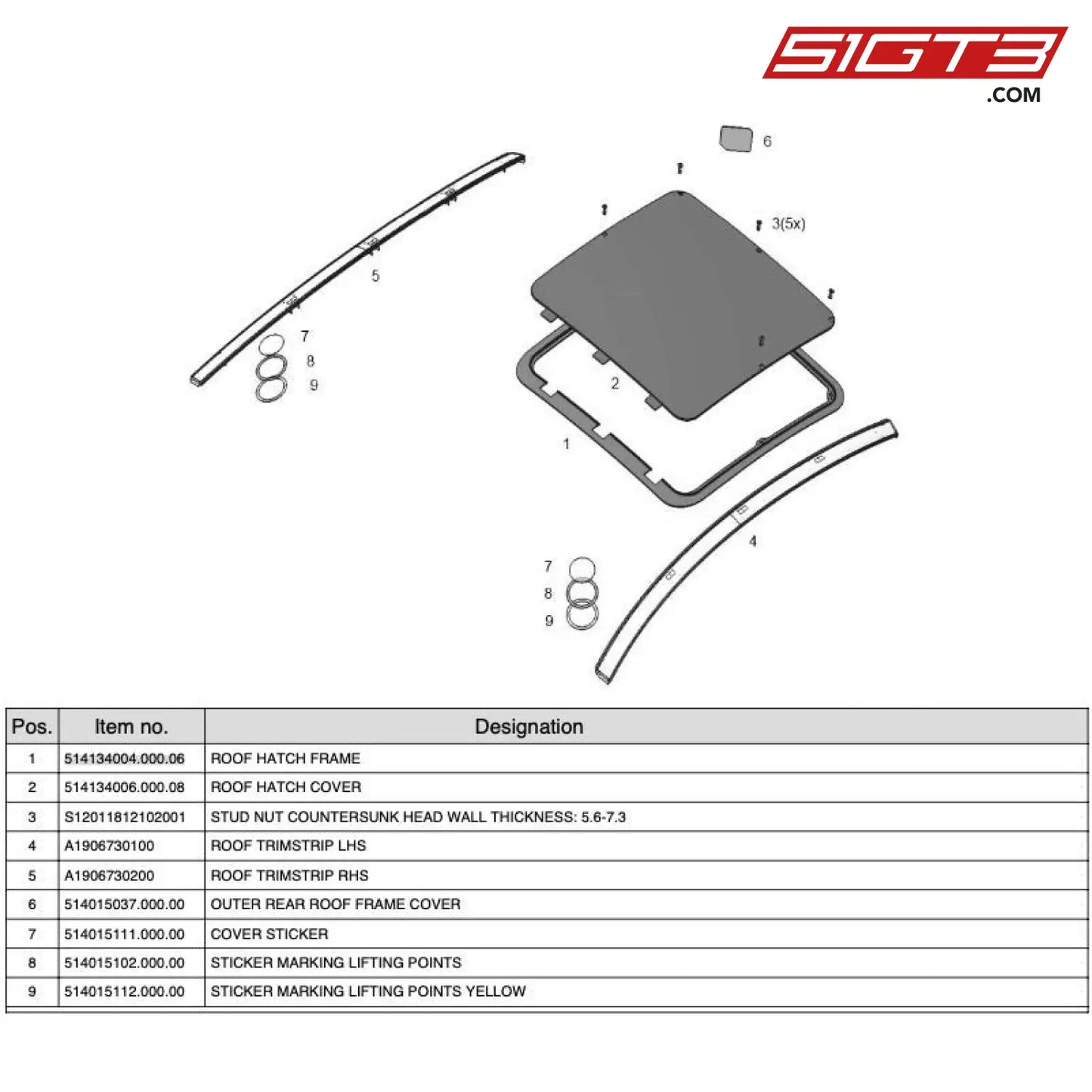 Cover Sticker - 514015111.000.00 [Mercedes-Amg Gt4] Roof Separate Parts