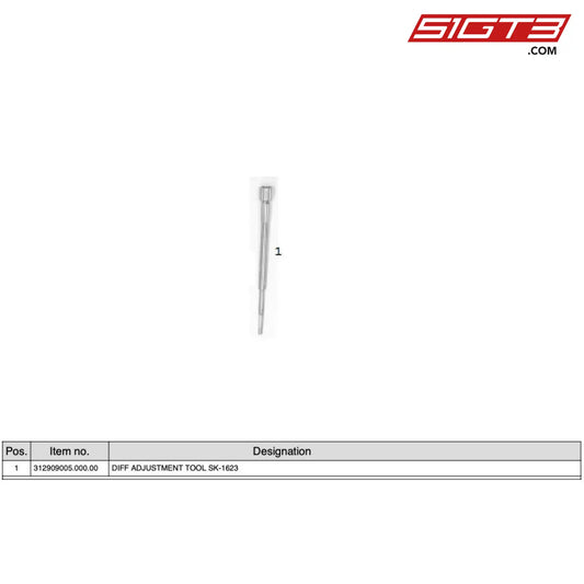 Diff Adjustment Tool Sk-1623 - 312909005.000.00 [Mercedes-Amg Gt4] Diff Adjustment Tool