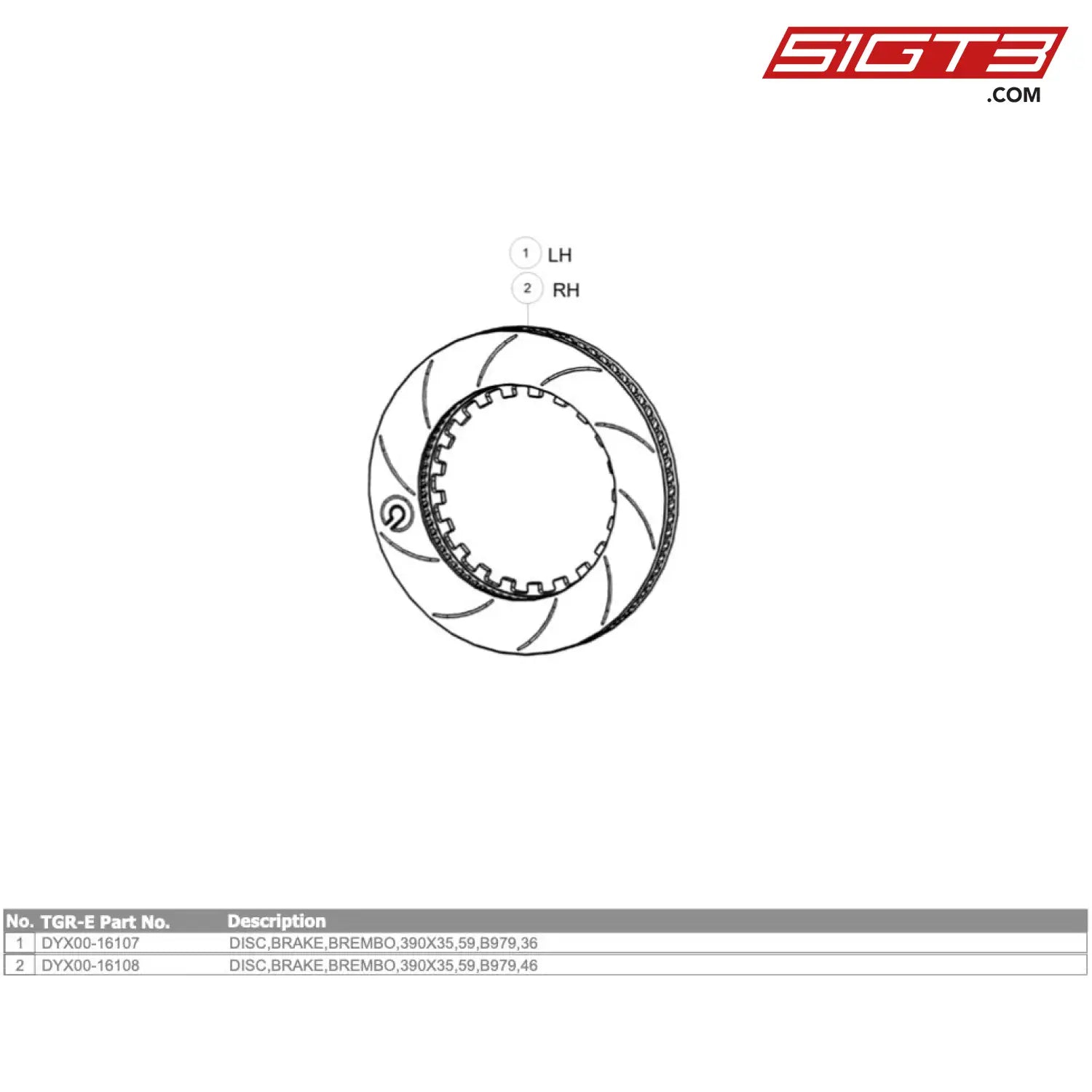 Disc Brake Brembo 390X35 59 B979 36 Gt4 Evo - Dyx00-16107 [Gr Supra Evo] Option Brake Discs