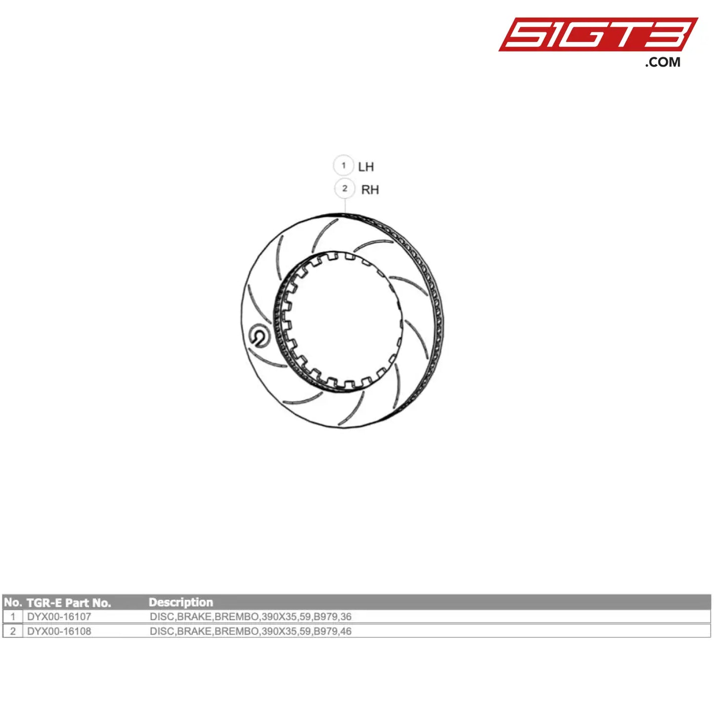 Disc Brake Brembo 390X35 59 B979 46 Gt4 Evo - Dyx00-16108 [Gr Supra Evo] Option Brake Discs