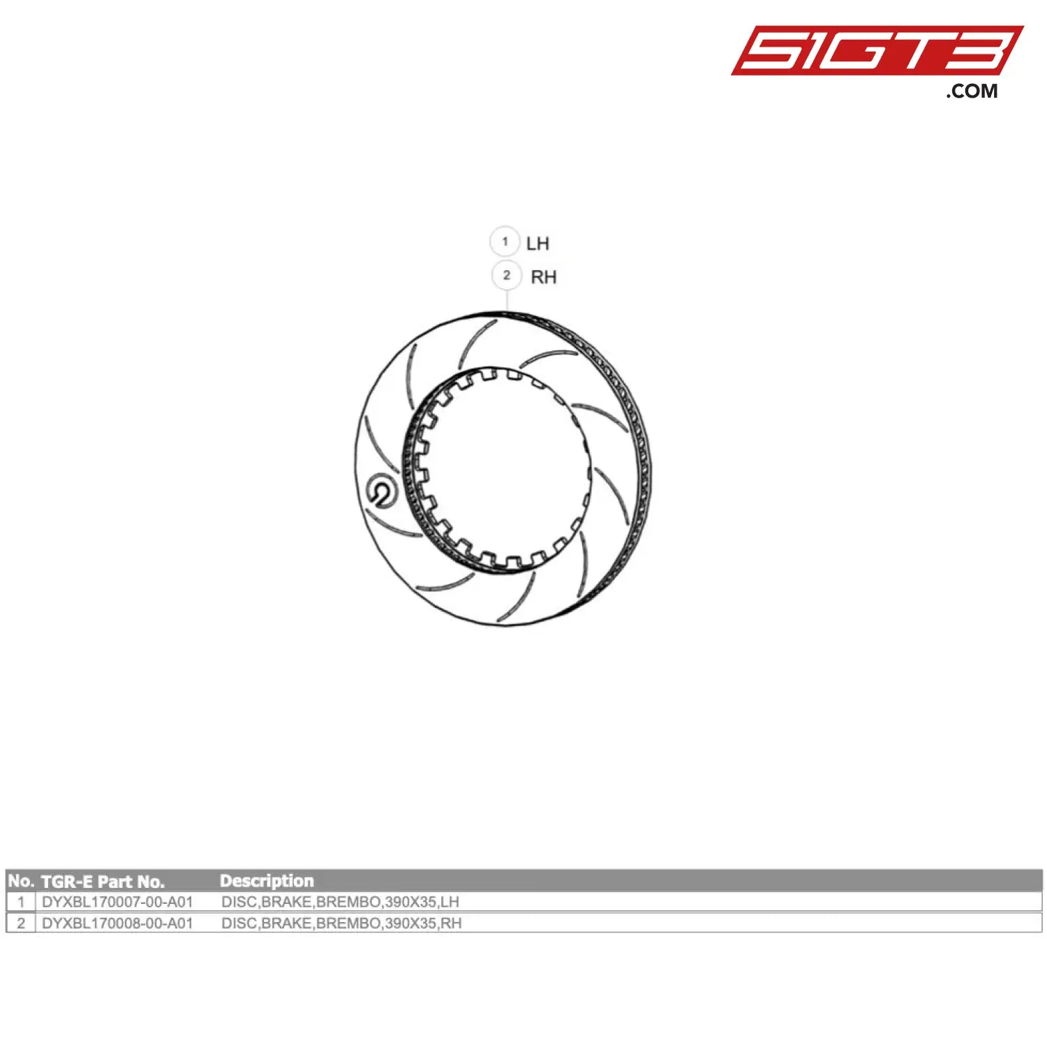 Disc Brake Brembo 390X35 Lh Gt4 Evo - Dyxbl170007-00-A01 [Gr Supra Evo] Option Brake Discs