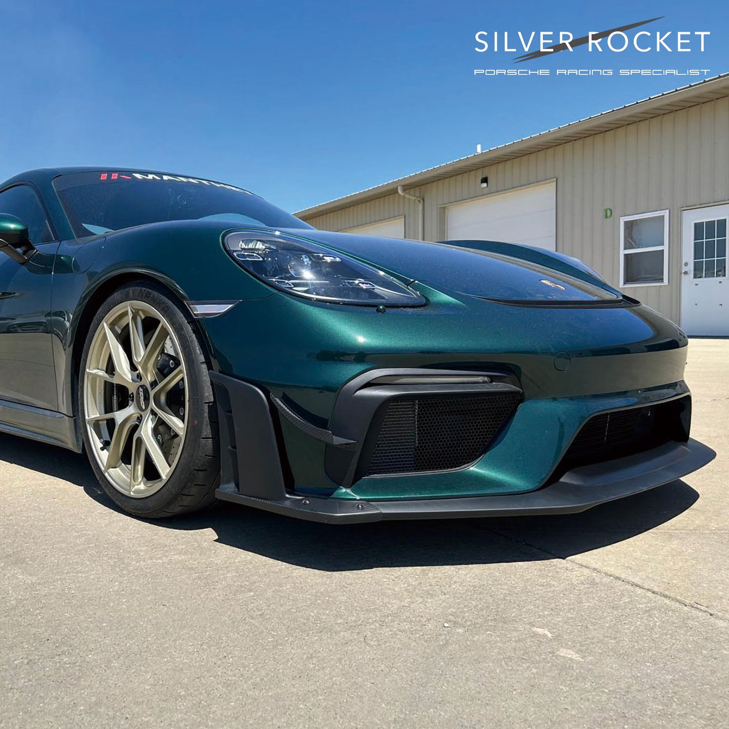 SilverRocket DRY CARBON FIBER CLUBSPORT DIVE PLANE & LOWER SIDE SPOILER [PORSCHE 718 GT4 / RS]