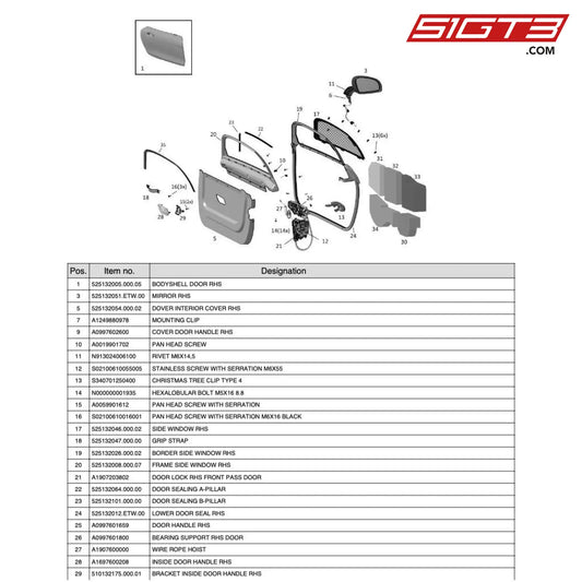 Door Foam Lower Fws Rhs - 525132097.000.00 [Mercedes-Amg Gt4] Door