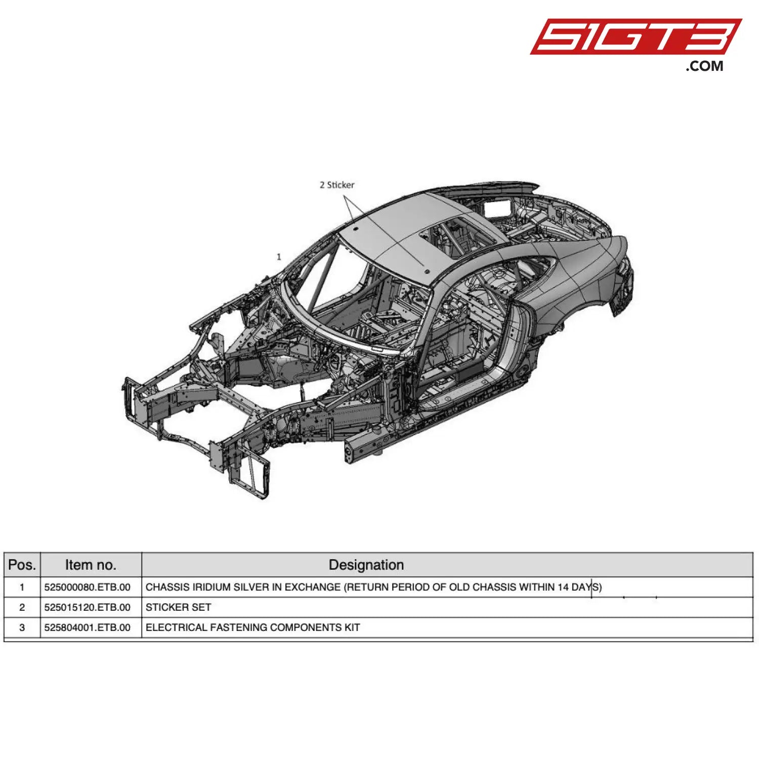 Electrical Fastening Components Kit - 525804001.Etb.00 [Mercedes-Amg Gt4] Bodyshell