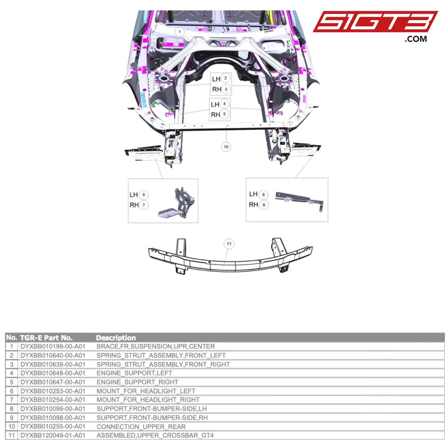 Engine_Support_Right - Dyxbb010647-00-A01 [Gr Supra Gt4 Evo] Front Panels