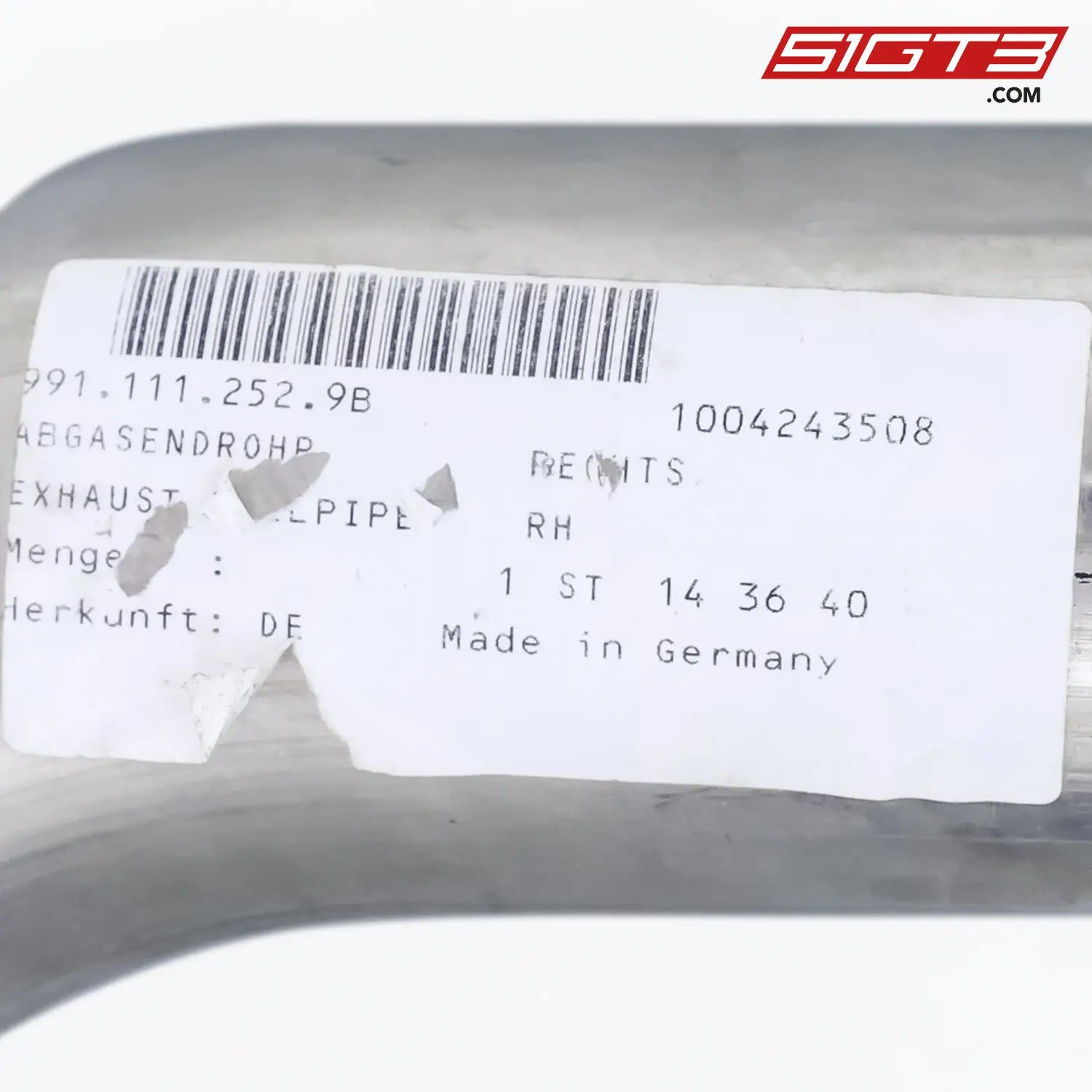 Exhaust Tailpipe Open Right - 9911112529B [Porsche 911 Gt3 Cup Type 991 (Gen 2)]