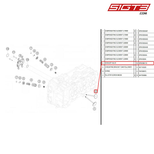 Exhaust Valve - 0Pb109611D [Porsche 718 Cayman Gt4 Rs Clubsport] Valves