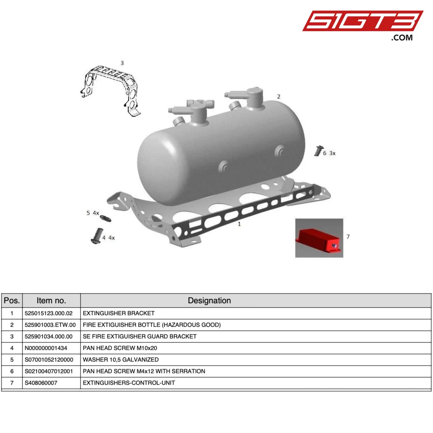 Extinguisher Bracket - 525015123.000.02 [Mercedes-Amg Gt4] Fire Extinguishing System