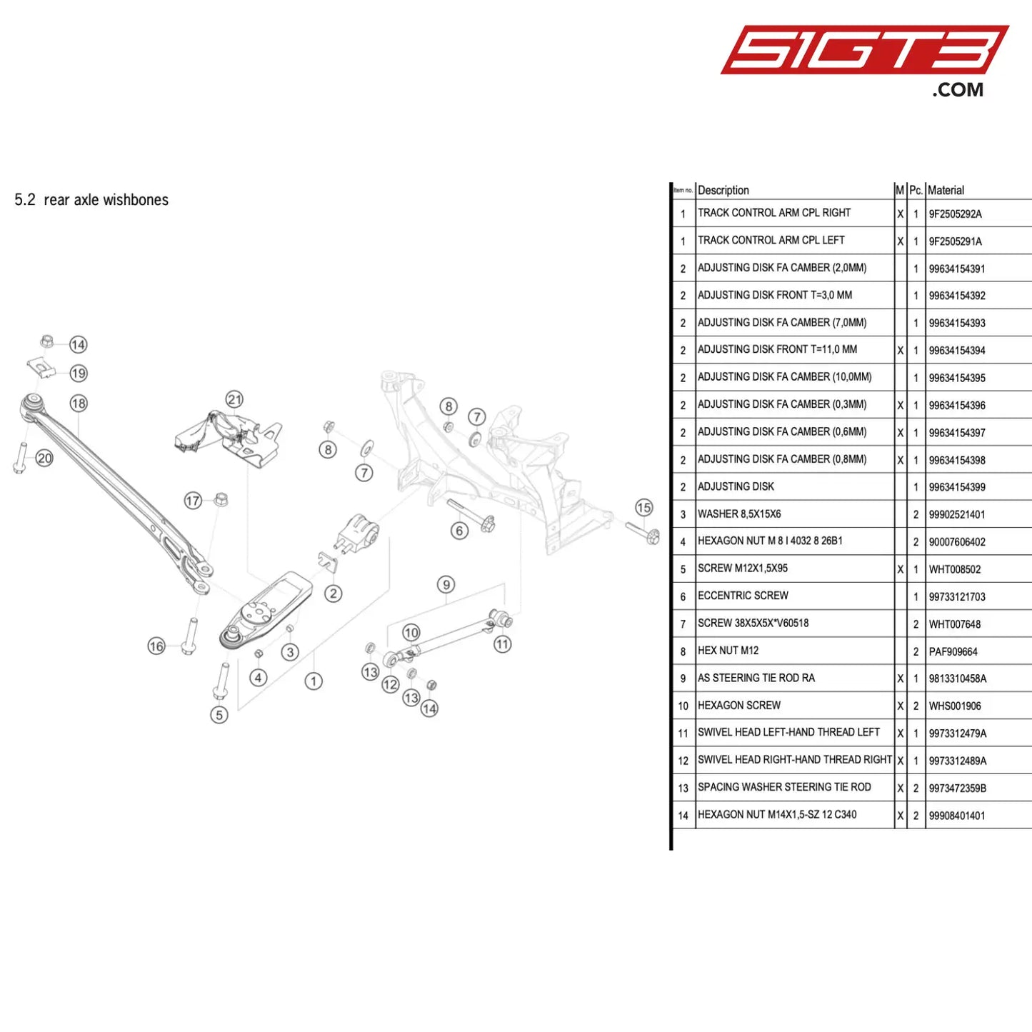 Fastening Parts - 9F2071745B [Porsche 718 Cayman Gt4 Rs Clubsport] Rear Axle Wishbones
