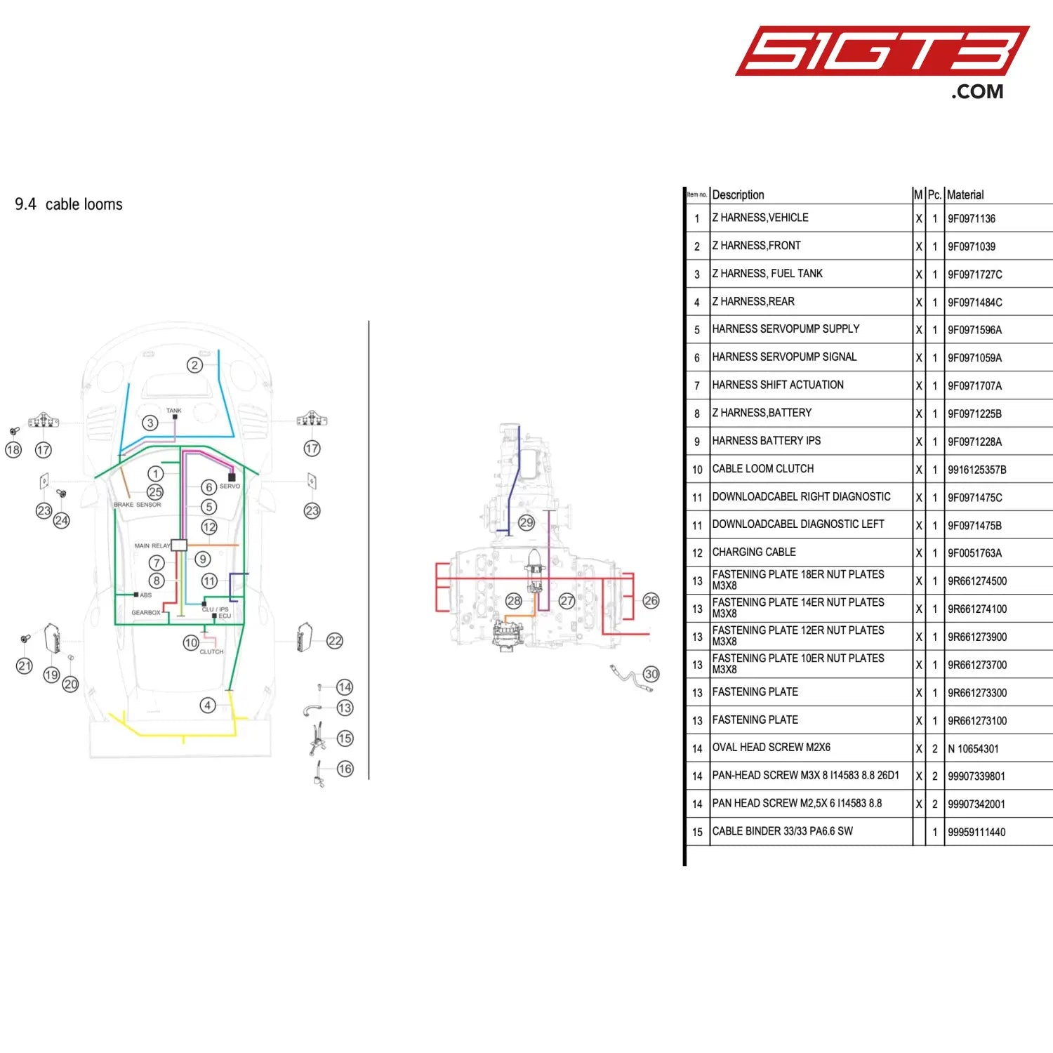 Fastening Plate 10Er Nut Plates M3X8 - 9R661273700 [Porsche 911 Gt3 R Type 991 (Gen 2)] Cable Looms